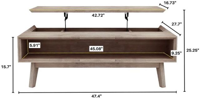 LH Home Gia Light Driftwood Coffee Table-1