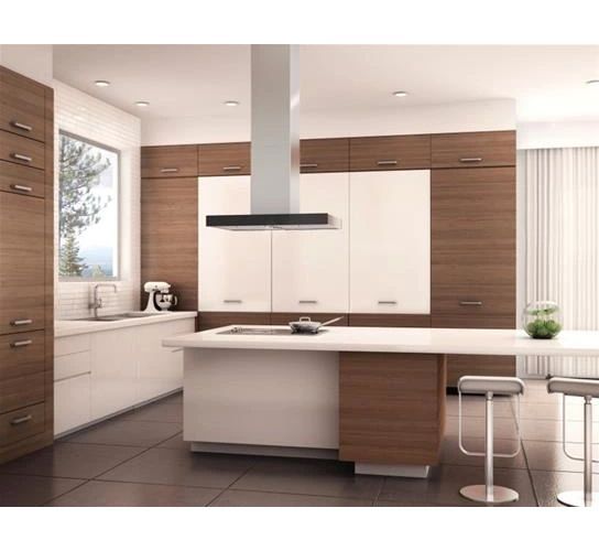 Best® Ispira 36" Stainless Steel Black Glass Island Range Hood-1