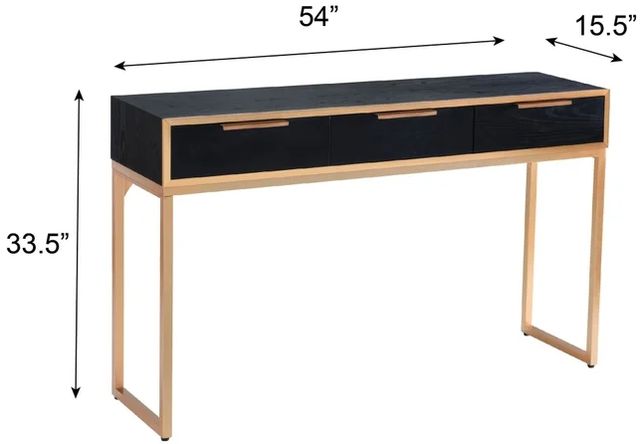 Stylecraft Ebony and Gold Console Vanity Table-2