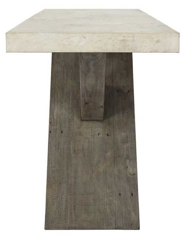 Classic Home Durant Weathered Chalk Console Table with Distressed Gray Base-3