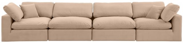 Meridian Furniture Comfy 4-Piece Beige Velvet Sofa-1