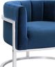 TOV Furniture Magnolia Navy Velvet Chair with Silver Base-4