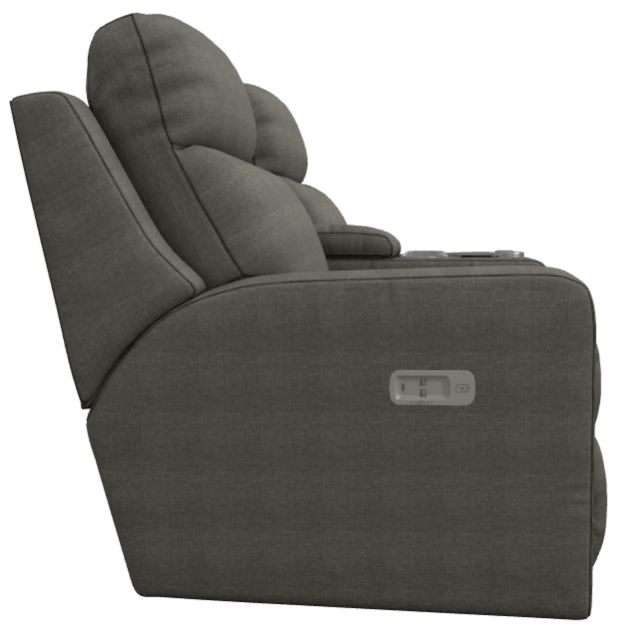 La-Z-Boy® Emmons Granite Power Reclining Console Loveseat with Headrest-3