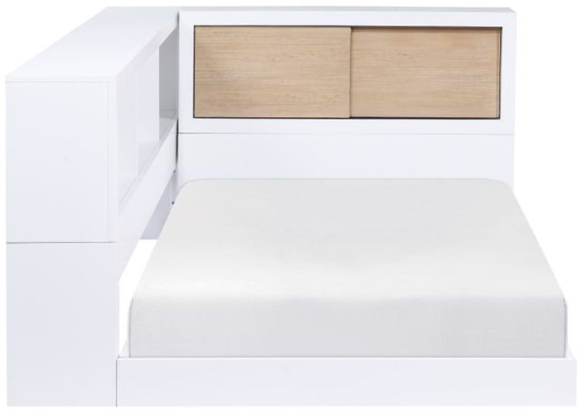 Homelegance® Asker Natural/White Twin Bookcase Corner Bed-2