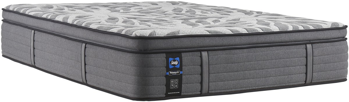 Sealy Posturepedic Plus Satisfied II Innerspring Cushion Firm Euro Pillow Top Queen Mattress Sierra Mattress Company Reno NV