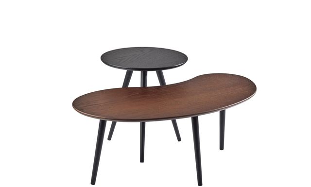 Adesso® Gilmour 2-Piece Black and Walnut Nesting Table with Black Metal Legs-0
