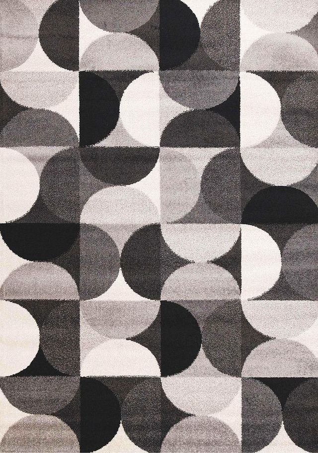 Kalora Interiors Eclipse Grey/White 5'x8' Style 3 Area Rug-0