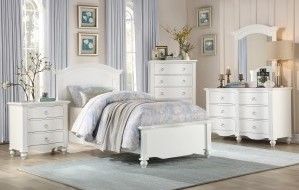 Mazin Furniture Meghan White Twin Bed-2