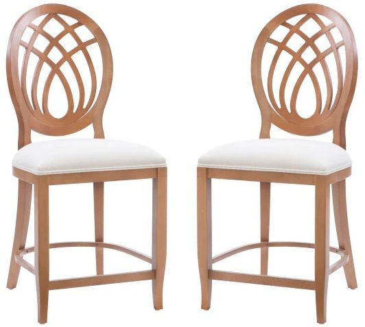 Linon Oakley 2-Piece Brown/Gray Upholstered Counter Stool Set-0