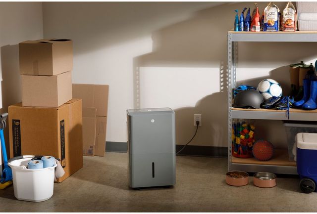 GE® 50 Pint Grey Portable Dehumidifier-3