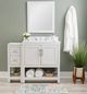 Linon Barkley 3-Piece White 31" Sink Vanity Mirror Floor Cabinet Set-1