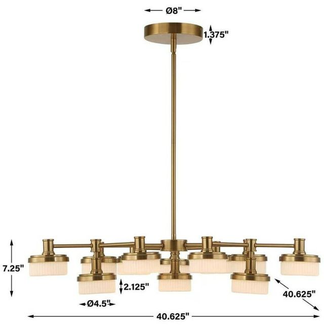 Uttermost® Wedge Warm Brass 12-Light LED Chandelier-2