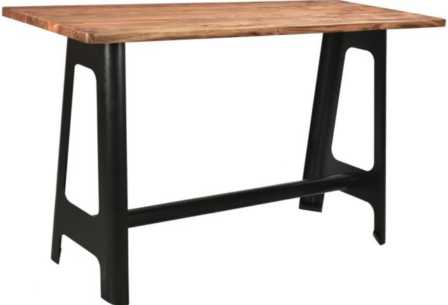 Moe's Home Collection Craftsman Warm Caramel Bar Table with Black Iron Base-0