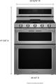 KitchenAid® 30" Stainless Steel Freestanding Dual Fuel Double Oven Range-2