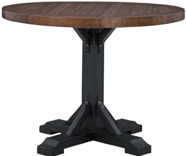 Signature Design by Ashley® Valebeck Rustic Brown Counter Dining Table with Rustic Black Base-1