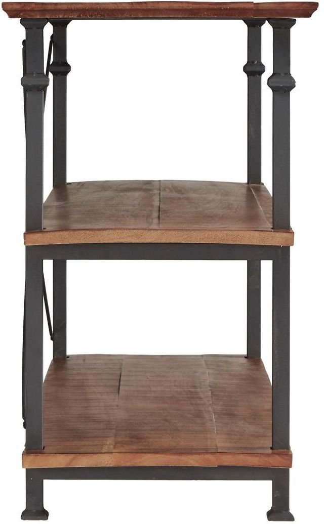 Mazin Furniture Factory Brown Sofa Table/ TV Stand with Black Metal Frame -3