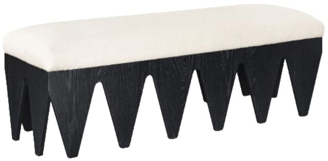 Meridian Furniture Altair Cream/Black Fabric Upholstered Bench-0