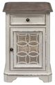 Liberty Furniture Magnolia Weathered Bark Chairside Table with Antique White Base-2
