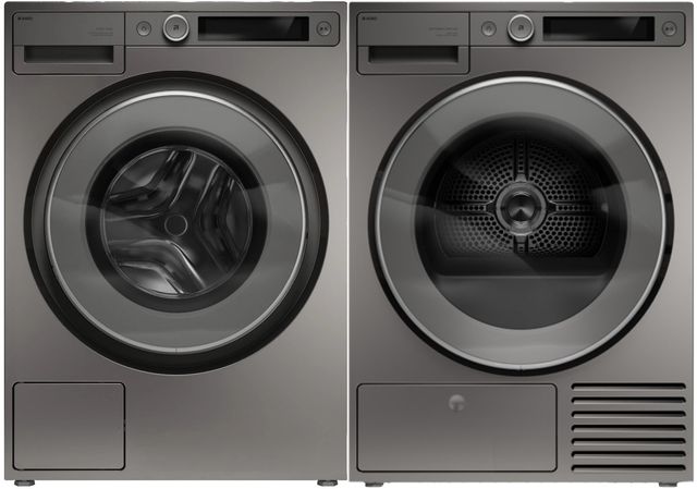 ASKO 5 Series Titanium Front Load Washer & Ventless Electric Dryer Laundry Pair-0