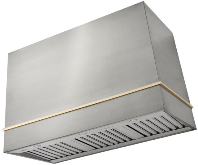 AGA Loge 48" Stainless Steel Wall Mounted Range Hood  with Polished Brass Trim-0