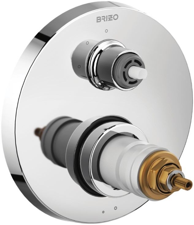 Brizo Litze® Polished Chrome TempAssure® Thermostatic Valve with 3-Function Diverter Trim - Less Handles-0