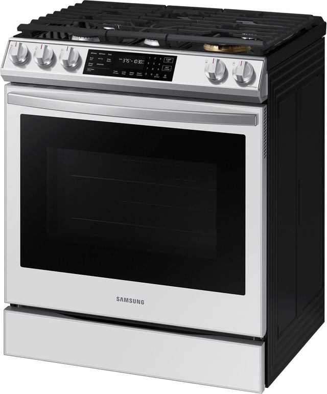 Samsung 8511 Series 30" White Glass Slide In Gas Range-3