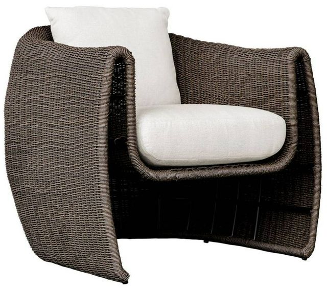 Uttermost® Tropic Mocha/Oyster White Fabric Wicker Outdoor Lounge Chair-0