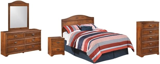 Signature Design by Ashley® Barchan 5-Piece Medium Brown Full Panel Headboard Bedroom Set-0