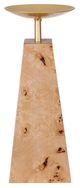 A & B Home Soft Gold/Warm Brown Burl Wood Pedestal Candle Holder-2