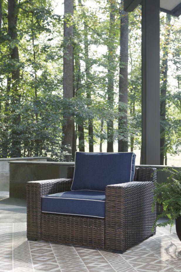 Signature Design by Ashley® Grasson Lane Brown/Blue Lounge Chair with Cushion-2