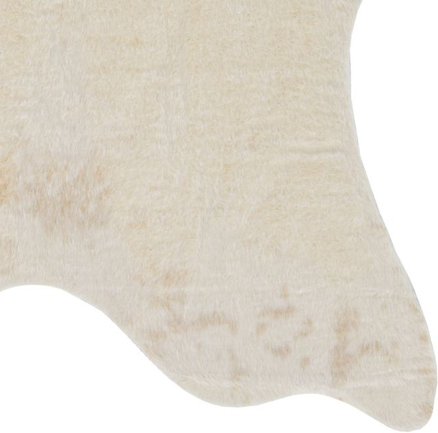 Linon Faux Cow Hide Ivory 5'x7' Area Rug-2