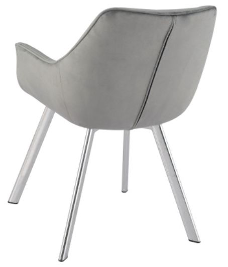 Mazin Furniture Ayami Chrome/Gray Dining Arm Chair -3