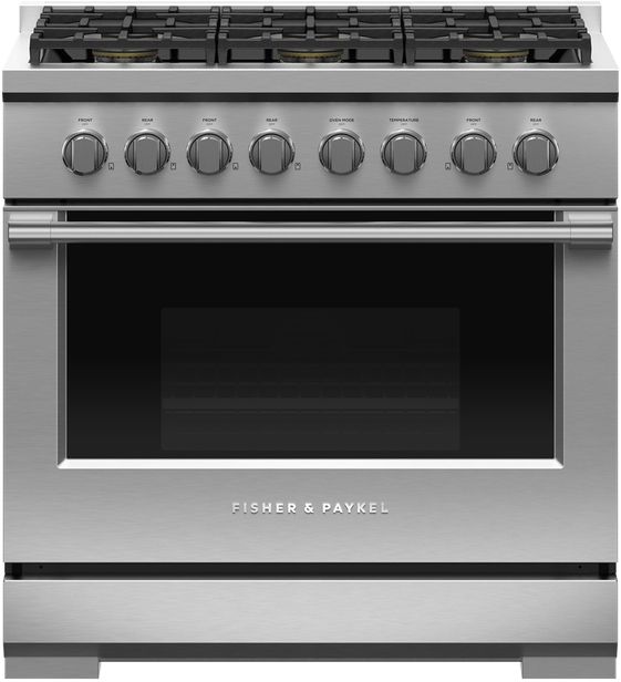 Fisher & Paykel Series 7 36" Stainless Steel Pro Style Slide In Natural Gas Range-0