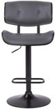 Armen Living Brooklyn Black/Grey Adjustable Swivel Bar Stool-1