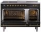 Ilve® Nostalgie II Series 48" Glossy Black Pro Style Dual Fuel Range-4