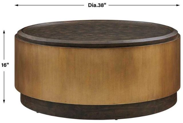 Uttermost® Parrish Antique Brass Round Coffee Table-3
