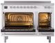 Ilve® Nostalgie II Series 48" White Pro Style Induction Range with Chrome Trim-1