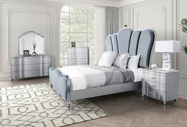 Furniture of America® Melodi Parc 4-Piece Silver Queen Bedroom Set-2