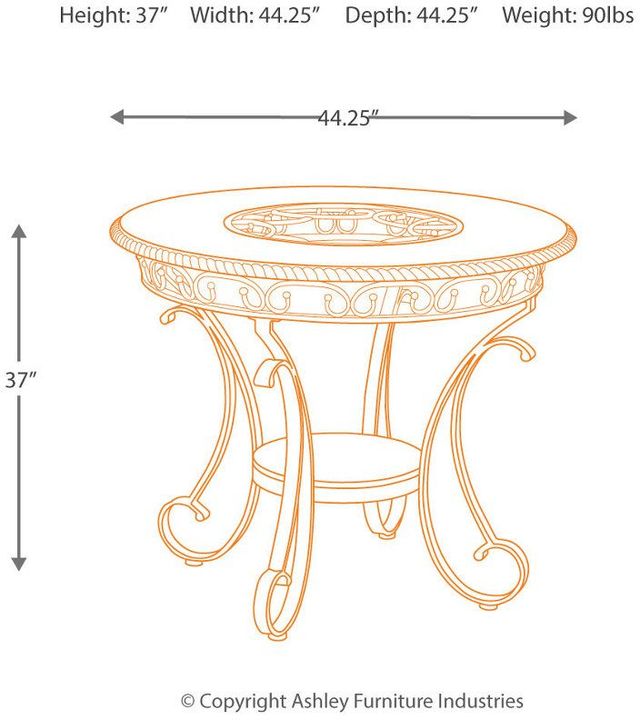 Signature Design by Ashley® Glambrey Glass Insert Brown Counter Height Dining Table-4