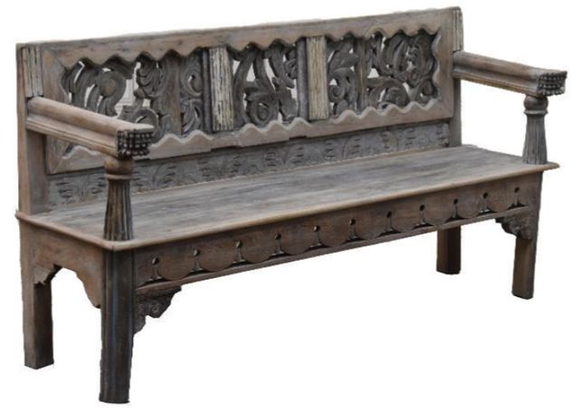 Jaipur Furniture Wdn Brown Architectural Bench-0