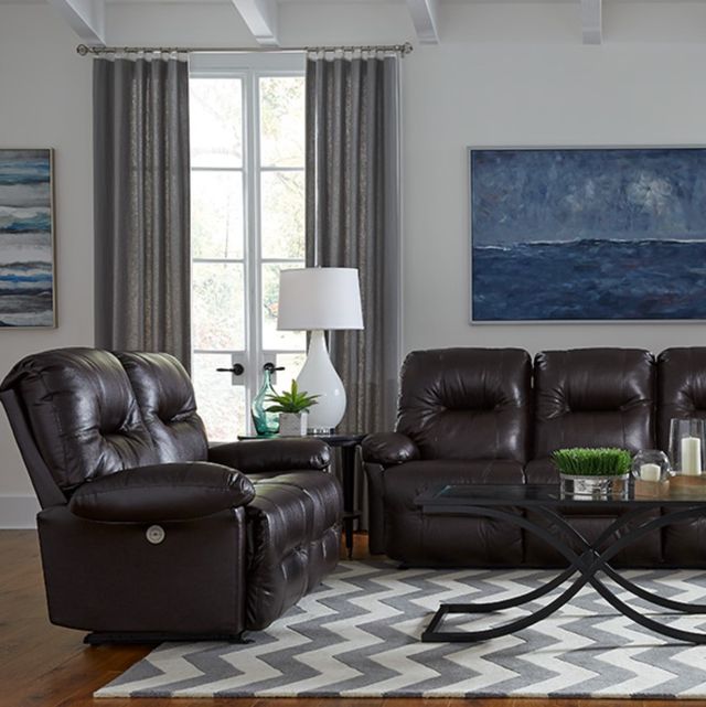 Best® Home Furnishings Customizable Zaynah Leather Power Reclining Space Saver® Loveseat-1