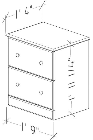 Perdue Woodworks Essential White 2-Drawer Nightstand-2