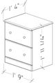 Perdue Woodworks Essential White 2-Drawer Nightstand-2