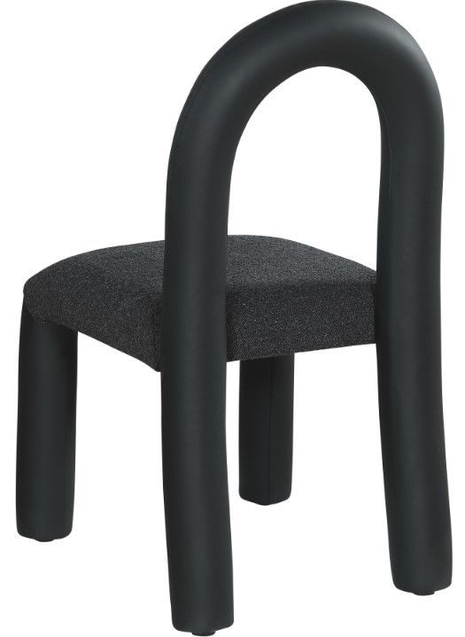 Meridian Furniture Amari Black Boucle/Vegan Leather Upholstered Dining Chair-4