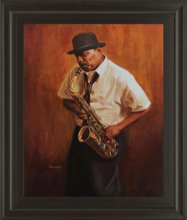 Classy Art Sax Player Wall Art-0