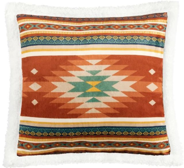 HiEnd Accents Del Sol Campfire Sherpa Pillow-0