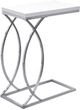 Monarch Specialties Inc. Glossy White Top with Chrome Metal Base Accent Table-0