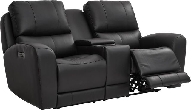 Leather Italia™ Cambria Bel Vista Black Power Reclining Loveseat-0