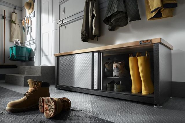 Gladiator® Silver Tread Ready-to-Assemble Storage Shoe Bench-2