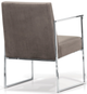 Korson Furniture Posh Dove Gray/Chrome Dining Arm Chair-2